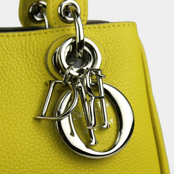 mini dior diorissimo original calfskin leather bag 44375 lemon yellow